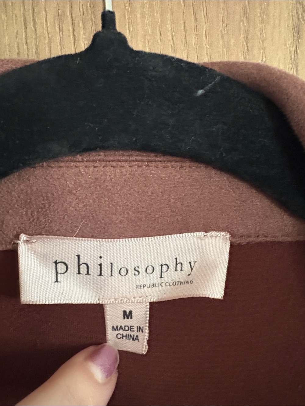 Philosophy Dusty Rose Suede Moto Jacket - Picture 2 of 5